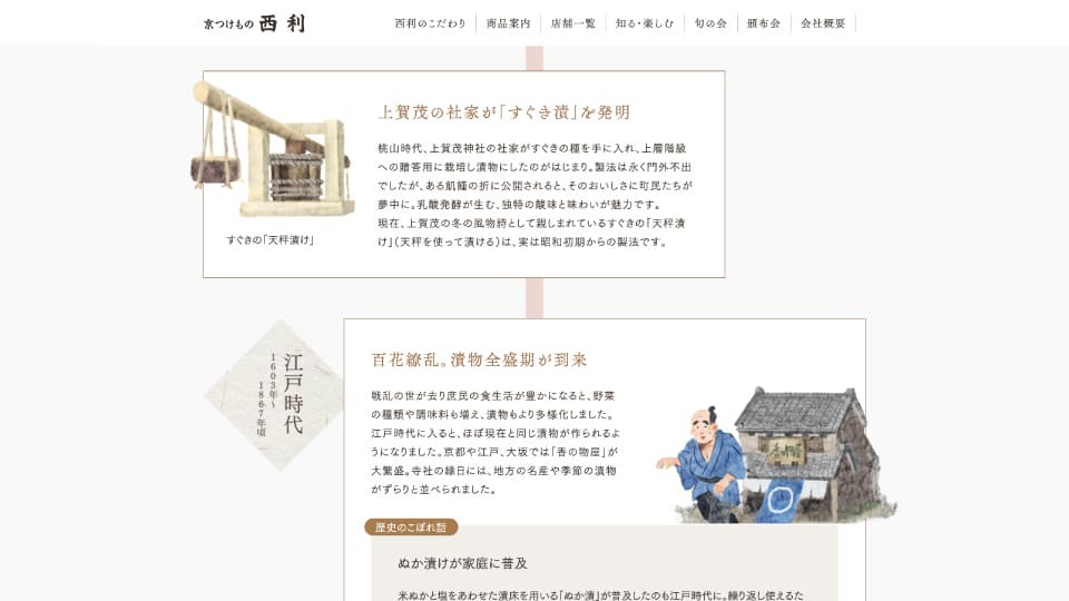 京つけもの 西利 サイト構築・運用
